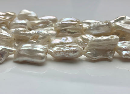16x20-25 mm AA Half Strand Large Hole Natural White Biwa Pearl Beads 2.2 mm Hole Limited Edition Genuine Freshwater Biwa Stick Pearl #1577