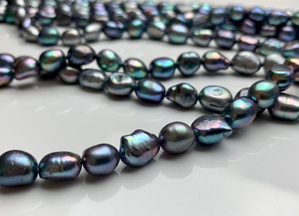 8-9x11 mm AA Peacock Rice Nugget Freshwater Pearls, Genuine Peacock Nugget Freshwater Pearls #1327
