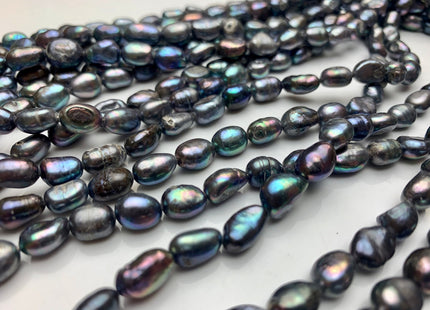 6x8 mm Peacock Color Rice Nugget Freshwater Pearl Beads Genuine Freshwater Pearl Nugget Pearls #1578
