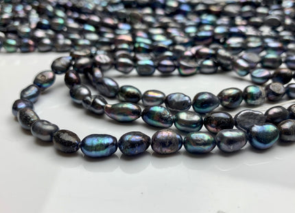 6x8 mm Peacock Color Rice Nugget Freshwater Pearl Beads Genuine Freshwater Pearl Nugget Pearls #1578