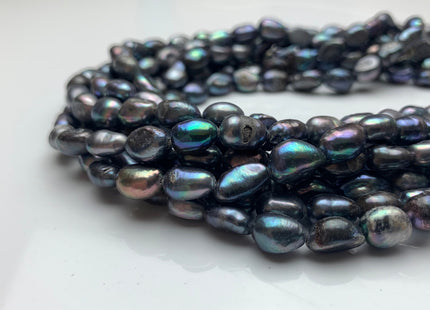 6x8 mm Peacock Color Rice Nugget Freshwater Pearl Beads Genuine Freshwater Pearl Nugget Pearls #1578