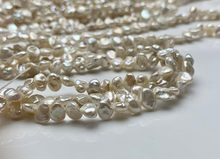 3.5-5 mm Natural White Keshi Nugget Freshwater Pearl Beads Center Drilled Keshi Pearls Genuine Freshwater Tiny Keshi Nugget Pearls #234