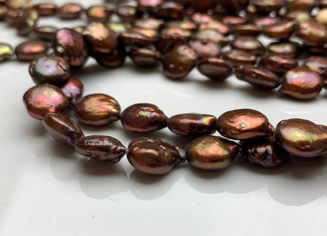 9 mm Copper Brown Freshwater Coin Pearl Beads Genuine Brown Freshwater Small Size Coin Pearls #98