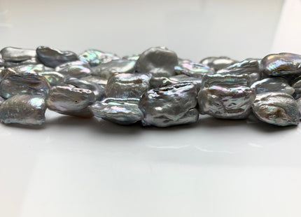 14x22 mm AA Silver Gray Color Biwa Stick Freshwater Pearls Beads Genuine Natural Large Size Biwa Pearls Irregular Shape Large Pearls #1616