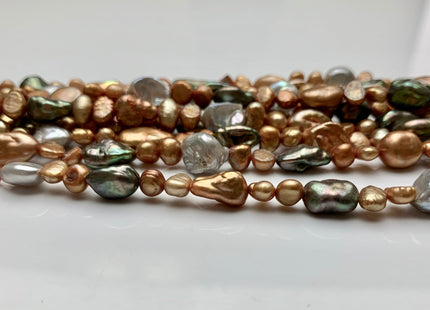 5-8 mm Mixed Color Keshi Freshwater Pearl Beads Mixed Champagne Gray Green Color Keshi Nugget Pearl Beads #1596