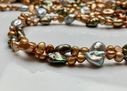 5-8 mm Mixed Color Keshi Freshwater Pearl Beads Mixed Champagne Gray Green Color Keshi Nugget Pearl Beads #1596