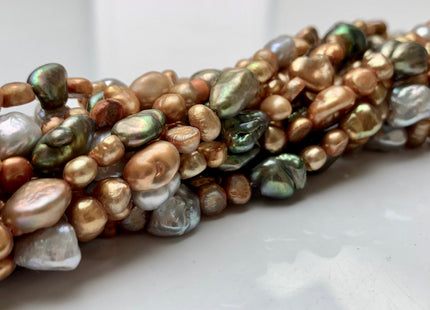 5-8 mm Mixed Color Keshi Freshwater Pearl Beads Mixed Champagne Gray Green Color Keshi Nugget Pearl Beads #1596