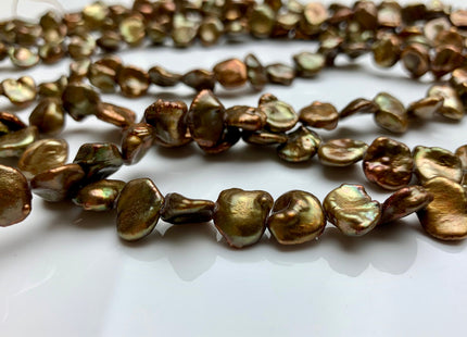 11 mm AA Copper Color Keshi Freshwater Nugget Pearl Beads Center Drilled Gray Keshi Nuggets Genuine Copper Freshwater Pearl #1607