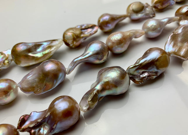 15x20-32 mm HUGE Natural Seaweed Color Baroque Freshwater Pearl Beads Limited Jumbo Size Natural Color Baroque Pearls #1614