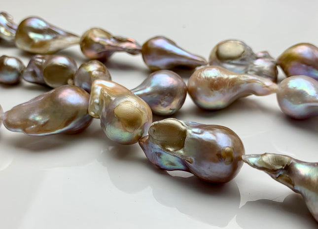 15x20-32 mm HUGE Natural Seaweed Color Baroque Freshwater Pearl Beads Limited Jumbo Size Natural Color Baroque Pearls #1614