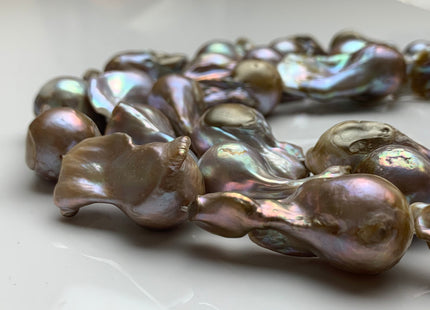 15x20-32 mm HUGE Natural Seaweed Color Baroque Freshwater Pearl Beads Limited Jumbo Size Natural Color Baroque Pearls #1614