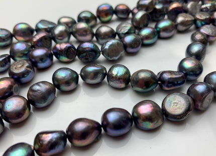 10-11 mm Peacock Color Rice Nugget Freshwater Pearl Beads Genuine Freshwater Pearl Nugget Pearls #297