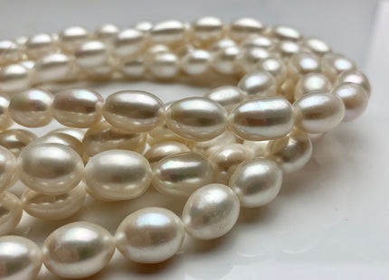 10-11x15-16 mm AAAA Natural White Freshwater Pearls Long Rice/Oval Shape Pearl Beads Genuine High Quality Freshwater Pearls. #1064