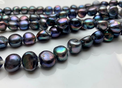 12mm Large Hole Peacock Color Freshwater Nugget Pearl Beads 2.2mm Hole Genuine Large Hole Nugget Pearls #931
