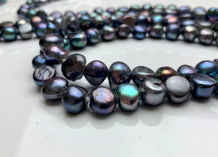 11-12mm Large Hole Peacock Color Freshwater Nugget Pearl Beads 2.2mm Hole Genuine Large Hole Nugget Pearls #931