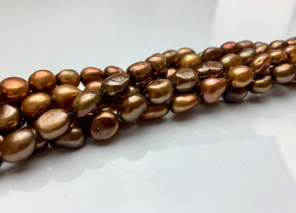 6x8 mm Or 8x10 mm AAA Copper Brown Color Rice Nugget Freshwater Pearl Beads High Luster Genuine Freshwater Pearl Nuggets #308