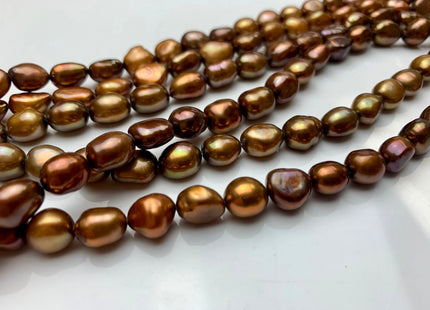 6x8 mm Or 8x10 mm AAA Copper Brown Color Rice Nugget Freshwater Pearl Beads High Luster Genuine Freshwater Pearl Nuggets #308