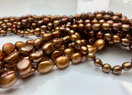 6x8 mm Or 8x10 mm AAA Copper Brown Color Rice Nugget Freshwater Pearl Beads High Luster Genuine Freshwater Pearl Nuggets #308