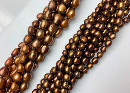 6x8 mm Or 8x10 mm AAA Copper Brown Color Rice Nugget Freshwater Pearl Beads High Luster Genuine Freshwater Pearl Nuggets #308