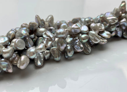 5x7-8 mm AA High Luster Silver Gray Keshi Freshwater Pearl Beads Top Drilled Gray Keshi Pearls Dancing Silver Pearl Beads #345