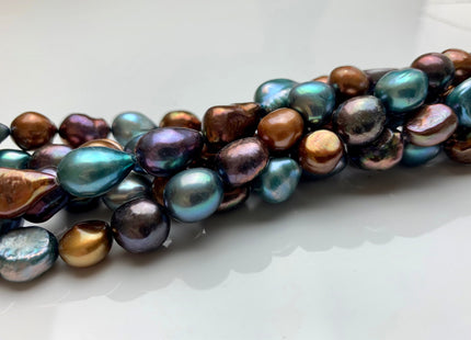 9x11-12 mm AAA Mixed Color Freshwater Pearl Nugget Beads Peacock Brown Blue Gray Mixed High Luster Potato Nugget Freshwater Pearls #174