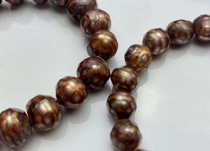 8-9 mm OR 10-11 mm Half Strand Faceted Medium Champagne Potato Freshwater Pearl Beads Limited Edition Faceted Genuine Pearl Beads #690