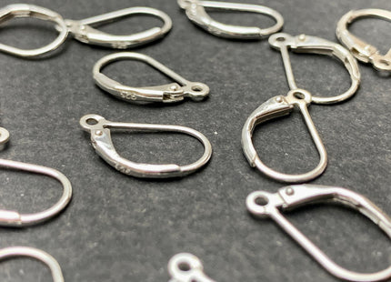One Pair 925 Sterling Silver Lever Back Earring Hoops Genuine 925 Sterling Silver Earring Findings #10348-A