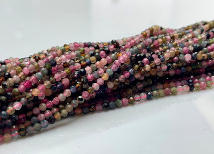 WHOLESALE 2mm 2.5mm Natural Color Tourmaline Micro Faceted Gemstone Beads #2319