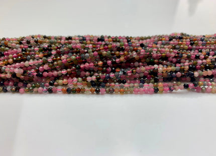 WHOLESALE 2mm 2.5mm Natural Color Tourmaline Micro Faceted Gemstone Beads #2319