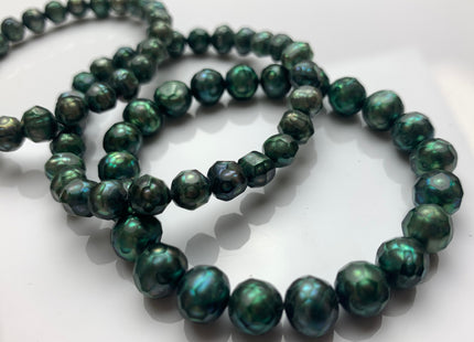 6x9mm or 8-9mm Half Strand Faceted Potato Or Rive/Oval Freshwater Pearl Beads Hot Pink/Green/Blue Color Limited Edition Faceted Pearls #1368