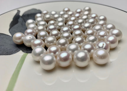 ONE Piece AAA 10.5-11 mm Top Quality High Luster Round Half Drilled Freshwater Pearl Genuine Natural White Freshwater Pearls #1646-1511