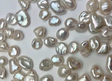 ONE Piece AAA 8x9-11 mm Top Quality High Luster Through Drilled Freshwater Keshi Pearl Beads Genuine Natural White Keshi Pearls #1647-TH