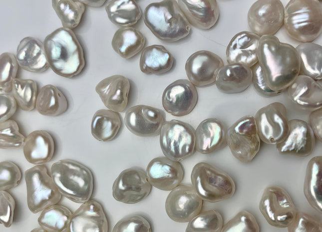 ONE Piece AAA 8x9-11 mm Top Quality High Luster Through Drilled Freshwater Keshi Pearl Beads Genuine Natural White Keshi Pearls #1647-TH