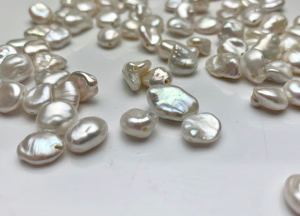 ONE Piece AAA 8x9-11 mm Top Quality High Luster Through Drilled Freshwater Keshi Pearl Beads Genuine Natural White Keshi Pearls #1647-TH