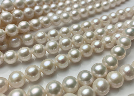 10-11 mm AA Natural White Semi Round Freshwater Pearl Beads Genuine High Luster White Cultured Freshwater Pearls #1651