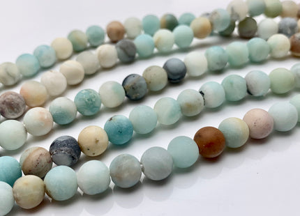 6mm 8mm 10mm 12mm Large Hole Natural Multi Color Matte Finished Amazonite Gemstone Hole Size 1.0mm Or 2.0mm Natural Color Round Beads #2322