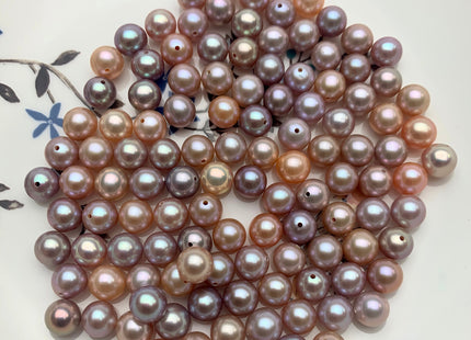ONE Piece AAA 6.5-7.5 mm Top Quality High Luster Round Half Drilled Freshwater Pearl Genuine Natural Pink Freshwater Pearls #1657