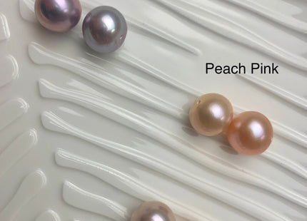 ONE Piece AAA 9-10 mm Top Quality High Luster Round Half Drilled Freshwater Pearl Genuine Natural Pink Freshwater Pearls #1659