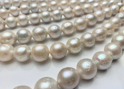 12-16 mm Jumbo Size Large Hole Freshwater Baroque Edison Pearl Beads Hole Size 2.2 mm Natural White Large Hole Baroque Pearl Beads #1656