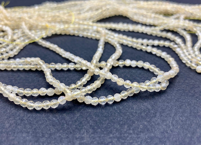 2mm Or 2.5-3 mm AAA Micro Faceted Round Citrine Gemstone Beads Top Quality Yellow Citrine Faceted Gemstone Loose Beads #2316