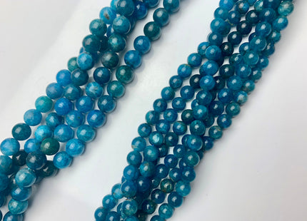 6mm 8mm Smooth Round Natural Apatite Gemstone Beads Natural Smooth Round Apatite Beads. #2328