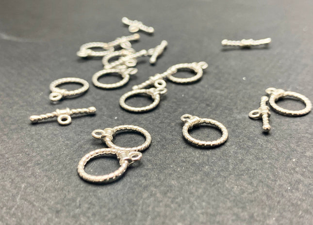 10 mm 925 Sterling Silver Toggle Clasp Twisted Sterling Silver Toggle 925 Sterling Silver Toggle Sterling Silver Clasp #1662-C
