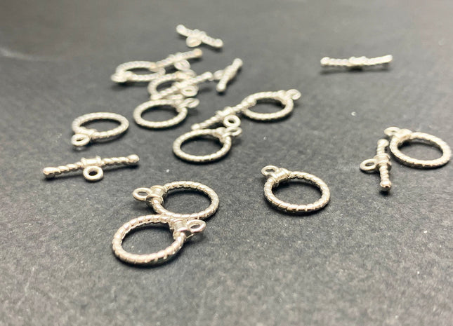 10 mm 925 Sterling Silver Toggle Clasp Twisted Sterling Silver Toggle 925 Sterling Silver Toggle Sterling Silver Clasp #10370