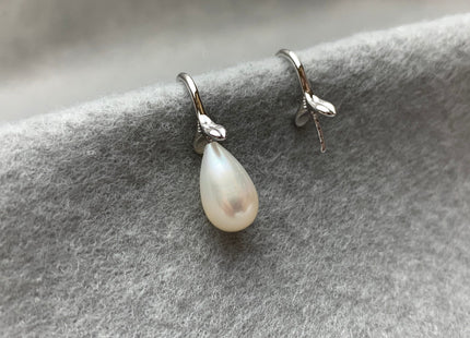 One Pair 925 Sterling Silver Or Gold Simple Hook Earring Setting 925 Sterling Silver Hook Findings For Half Drilled Pearls #10348-M