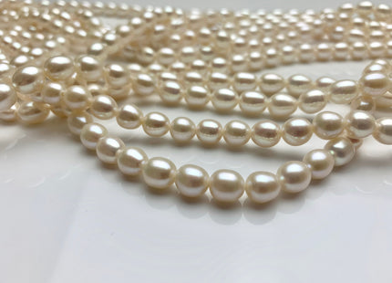 7x9 mm AA Natural White Freshwater Pearl Rice/Oval Shape Pearl Beads Genuine High Quality Freshwater Pearls #1660