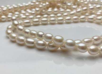 7x9 mm AA Natural White Freshwater Pearl Rice/Oval Shape Pearl Beads Genuine High Quality Freshwater Pearls #1660