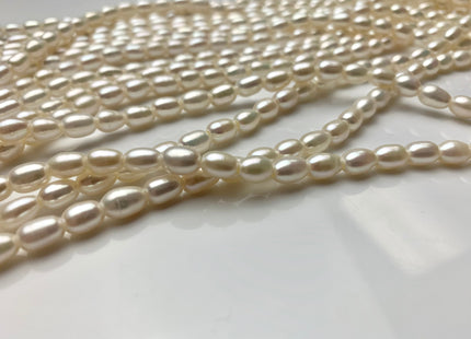 5.5x7.5 mm AAA Large Hole Rice / Oval Freshwater Pearl Hole Size 1.8mm Genuine Freshwater Pearls Large Hole Natural White Rice Pearl #1085