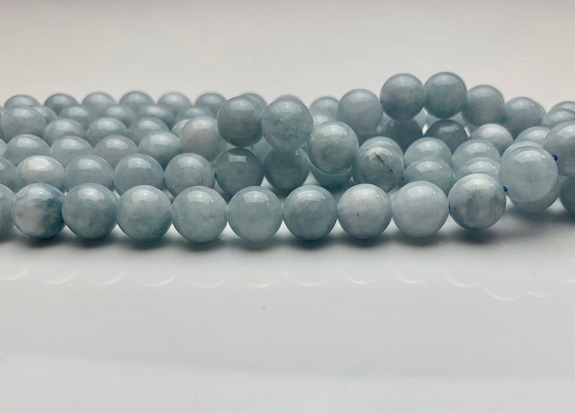 10 mm Smooth Round Natural Color Aquamarine Gemstone Beads High Quality Natural Color Aquamarine Gemstone #2353