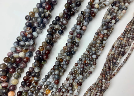 4mm 6mm 8mm 10mm 12mm AAA Natural Color Smooth Round Botswana Agate Gemstone Beads Top Quality Natural Color Gemstone # 2355