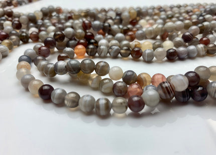 4mm 6mm 8mm 10mm 12mm AAA Natural Color Smooth Round Botswana Agate Gemstone Beads Top Quality Natural Color Gemstone # 2355